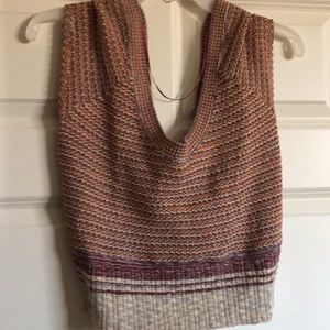 Net scoop neck top